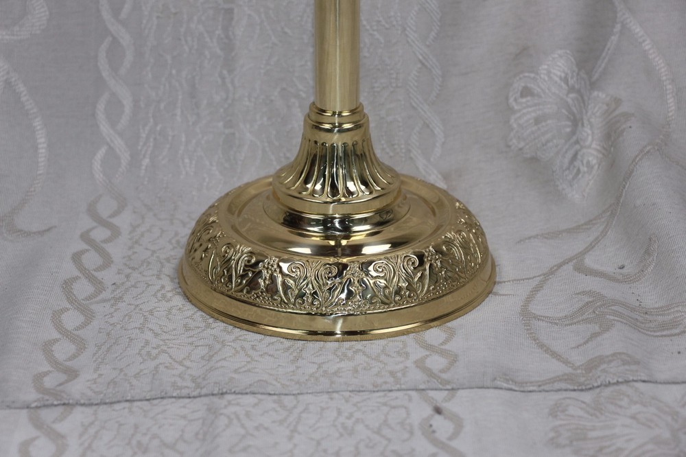 Custom +Brass Metal Processional Cross H51"