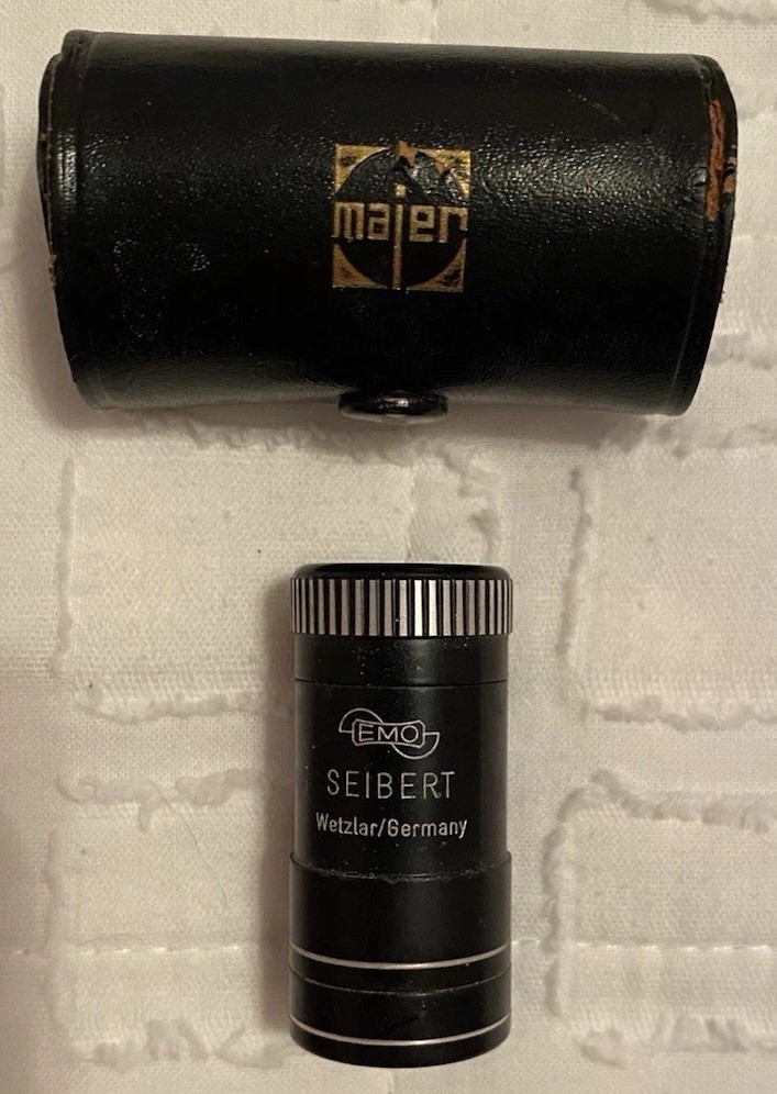 Vintage Seibert Wetzlar Germany Emoskop Pocket Loupe Scope W/ Case