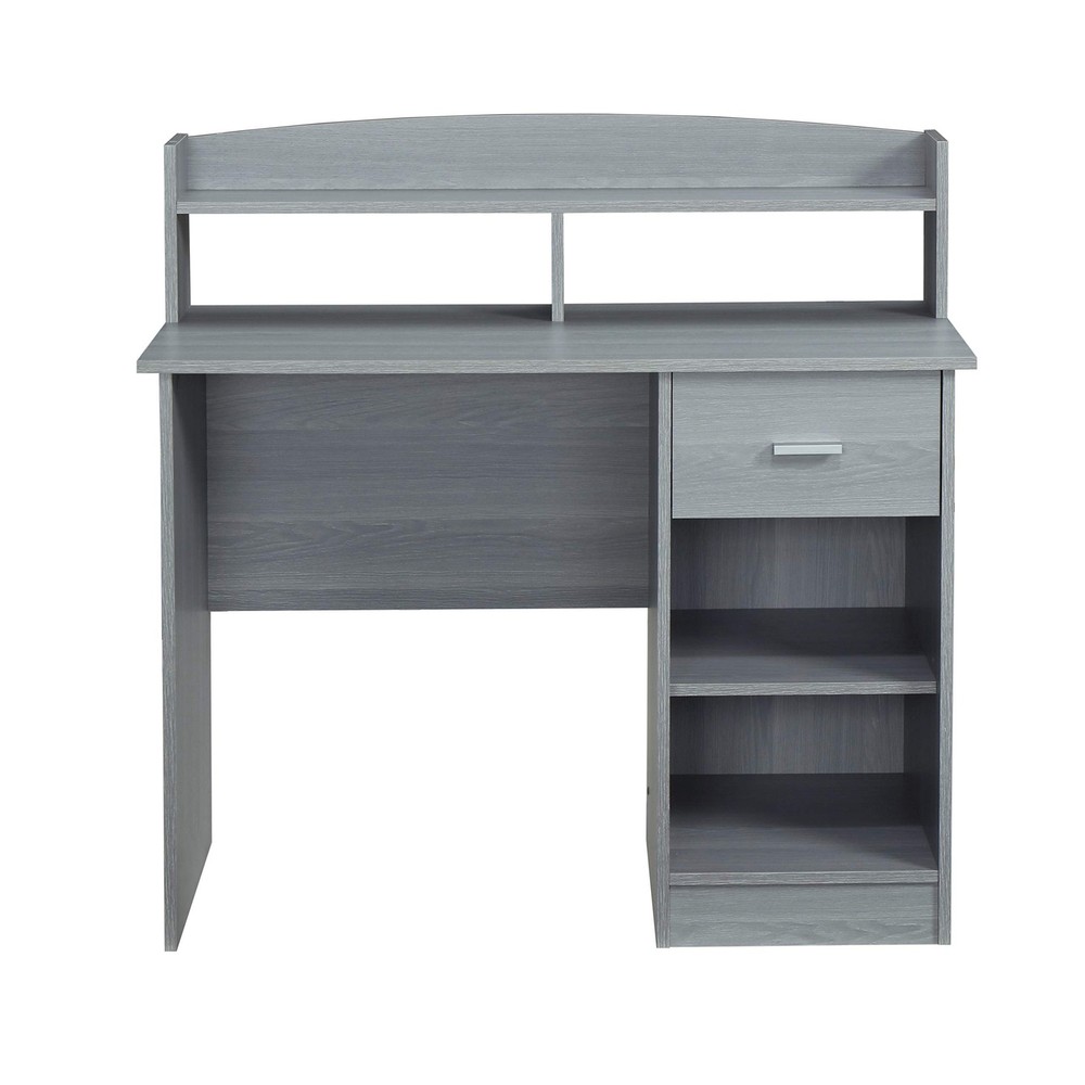 Techni Mobili Modern Office Hutch Writing Desk, Grey