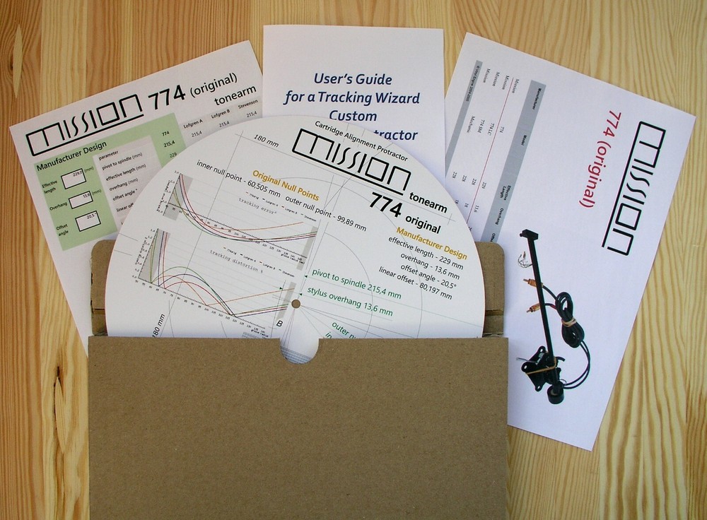 Mission 774 Original Custom Designed Tonearm Cartridge Alignment Protractor