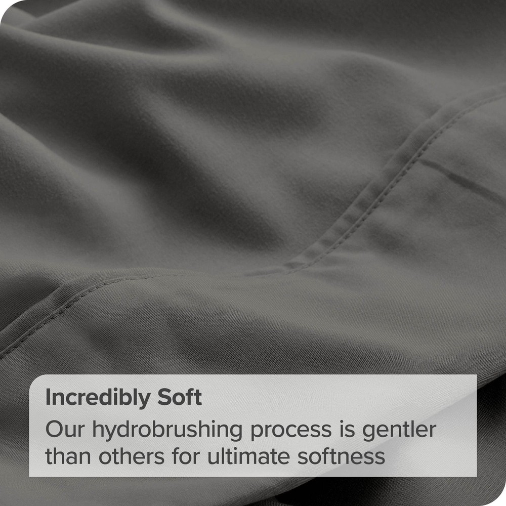 Kitchen Queen 5 Pack Queen Flat Sheets Ultra Soft Microfiber Grey 90x102