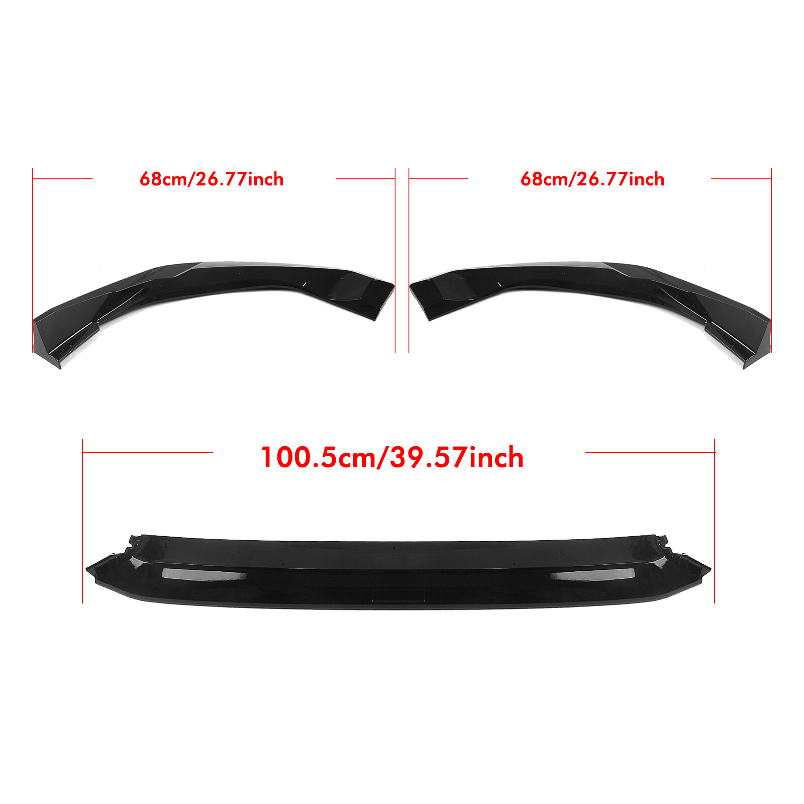 Black Front Lower Spoiler Lip Splitter Bodykit For Honda Civic 11.5th YOFER