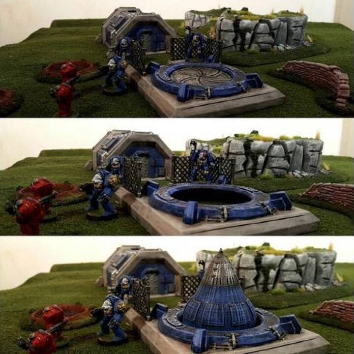 Sci-Fi Launch Pad Terrain Grimdark Tabletop Scenery