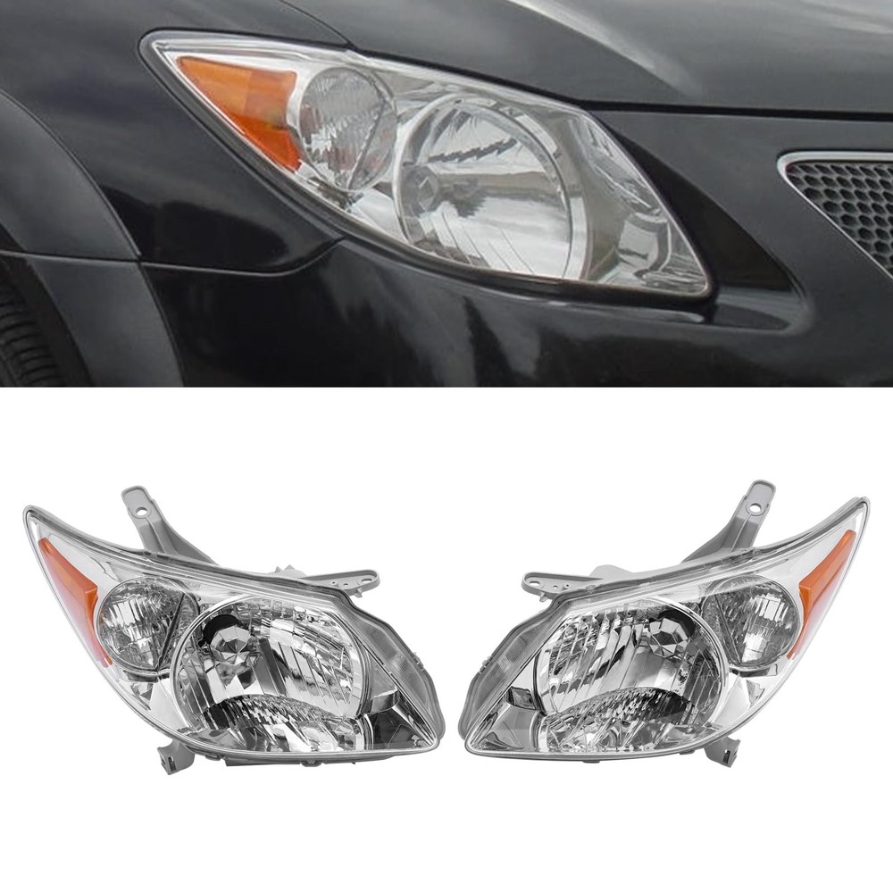 Halogen Front Headlights Assembly for Vibe 2005-2008 Pair 88973539