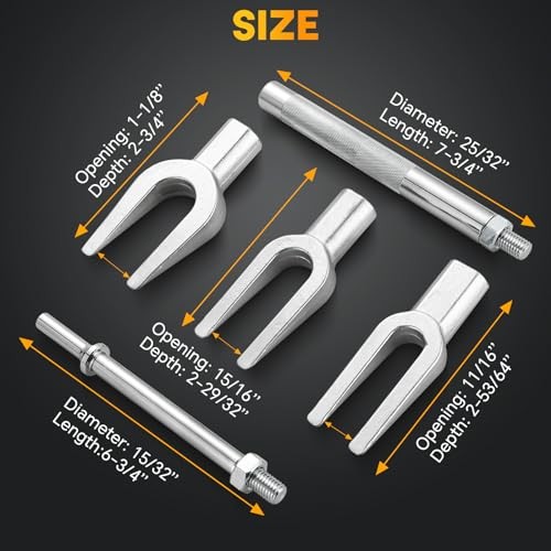 Ball Joint Separator Set | 5PCS Pickle Fork Splitter Kit Tie Rod Tool Set Black