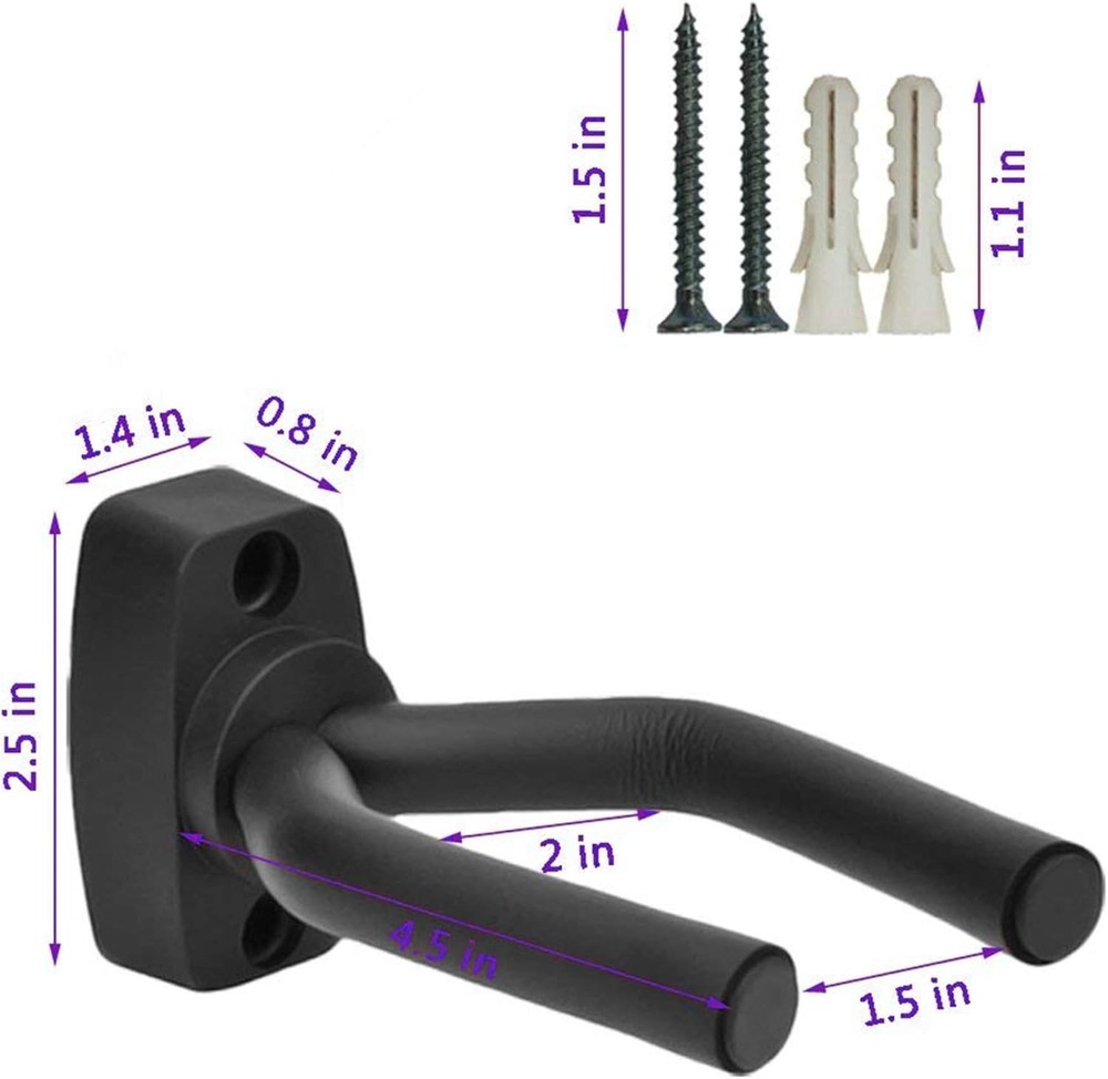 6-Pack Guitar Wall Mount Hangers – Adjustable, Non-Marring, Easy Install