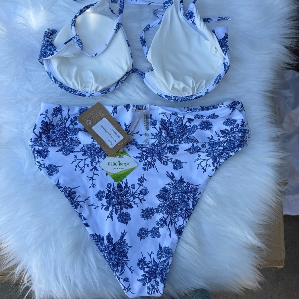 Berlook Floral Blue Bikini Set 0001