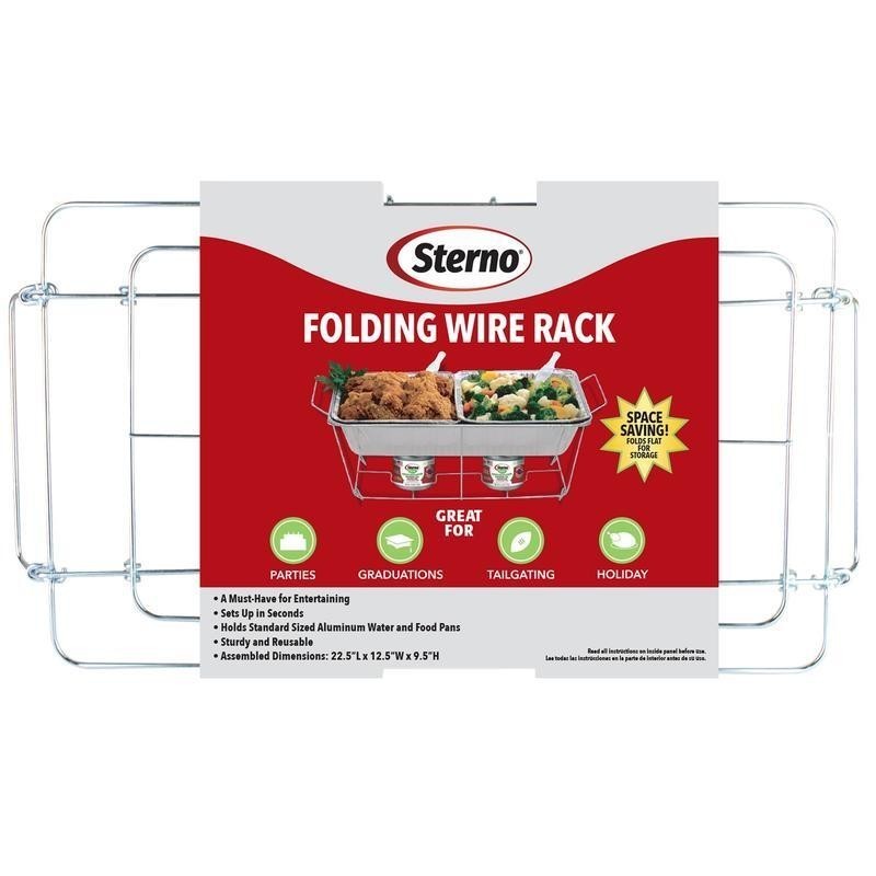 Folding Wire Chafing Rack Buffet Server Durable Space Saving Easy Setup New