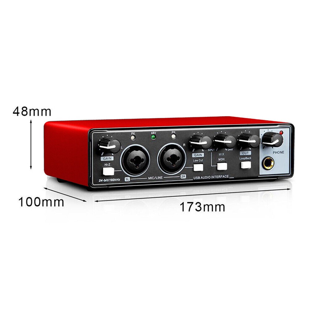 USB Live Sound Card Audio Interface Live Streaming for Studio Singing Recording