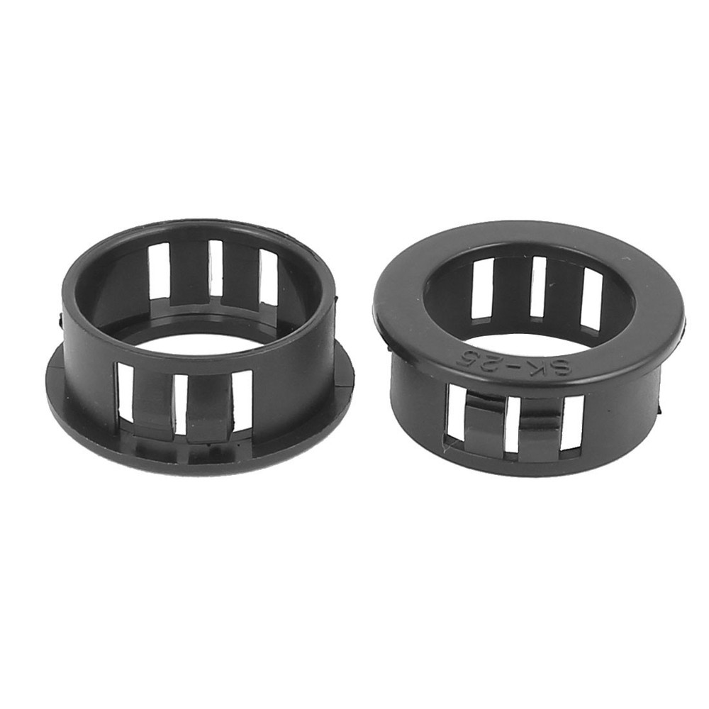 20pcs 25mm Mounted Dia Snap in Cable Wire Bushing Grommet Protector Black