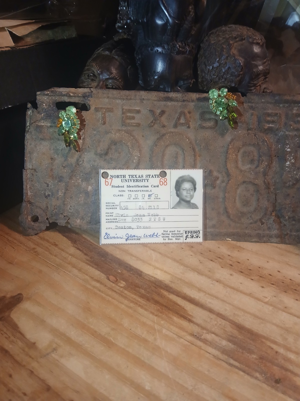 hbcu college*1967/68* NORTH TEXAS STATE COLLEGE ID CARD