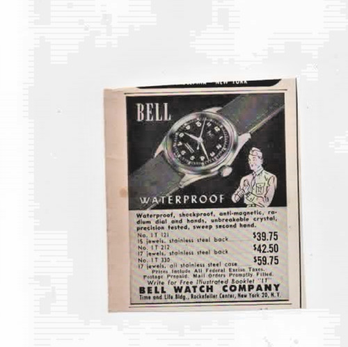 Bell Watch Co. Millitary WW II Ad