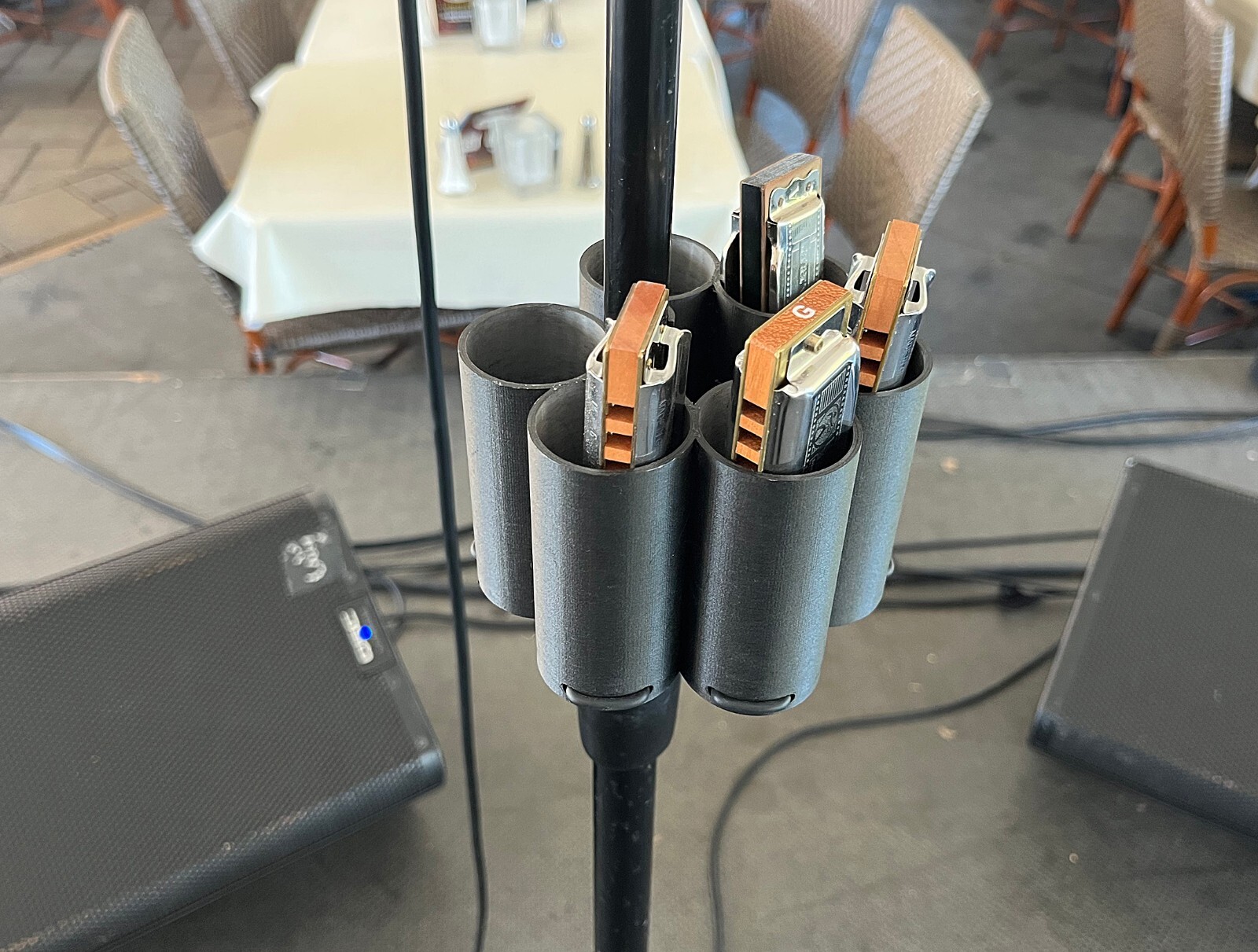 Harmonica Holder, Harp Caddy, attaches to microphone stand