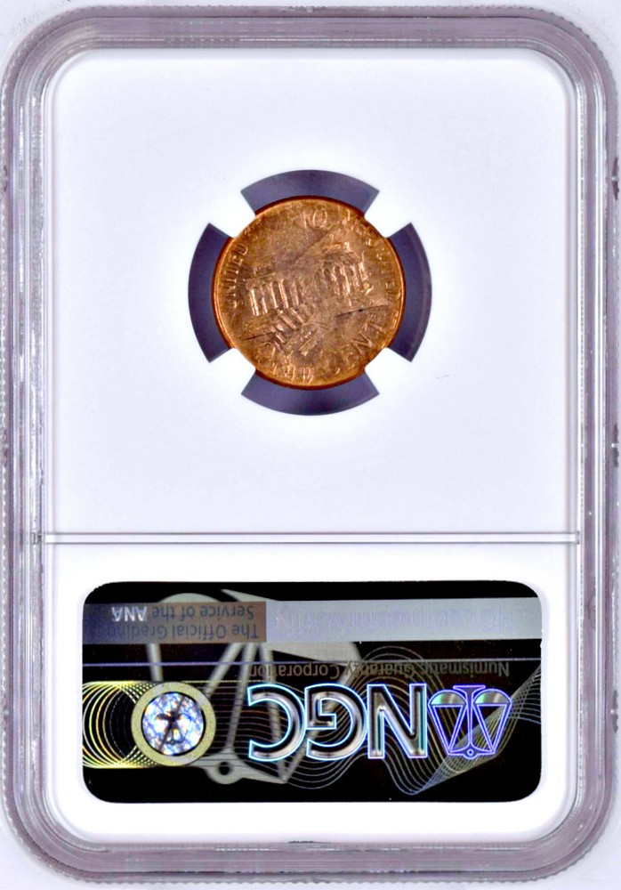 1966 NGC Die Adjustment Strike DOUBLE STRUCK Dramatic UNIQUE? Lincoln Cent 1c