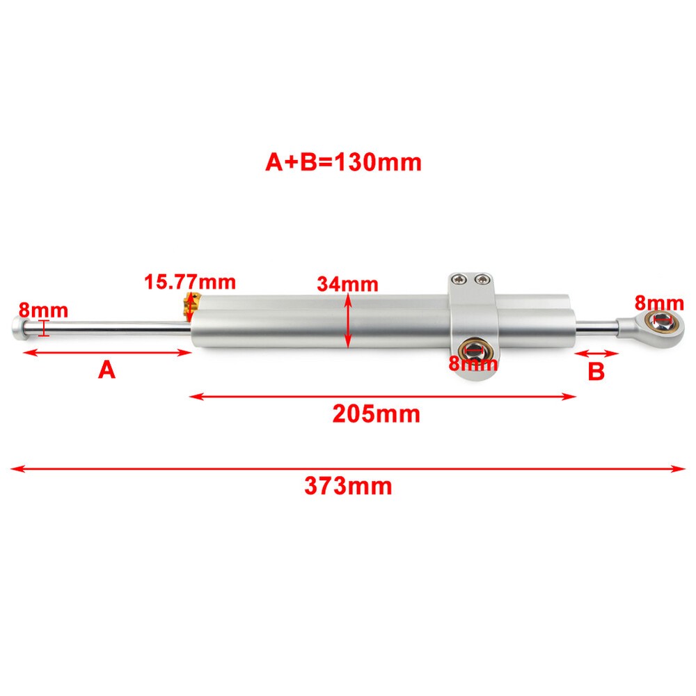 375mm Universal Steering Damper Stabilizer Linear Reversed Safety Control