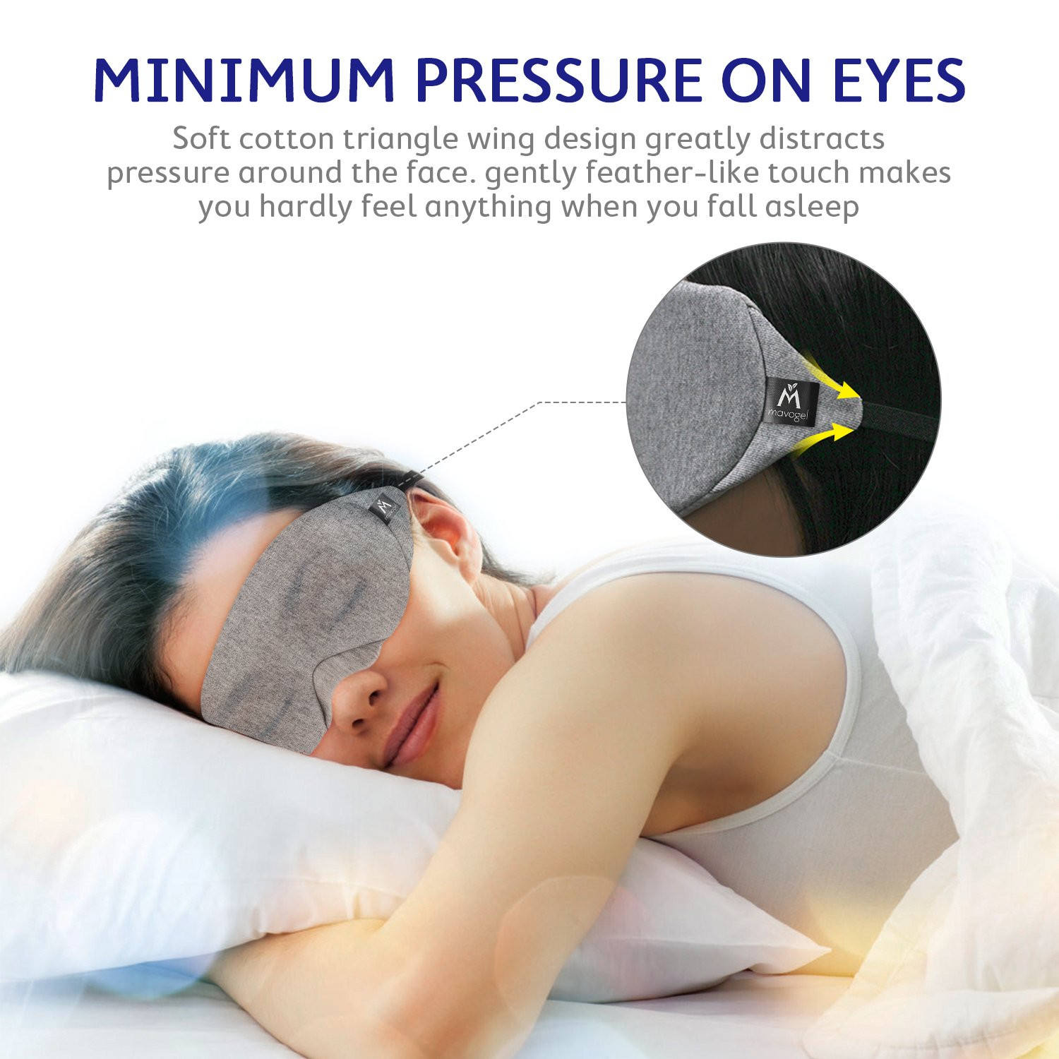 Mavogel Cotton Sleep Mask - Updated Design Light Blocking Sleep Eye Mask, Sof...