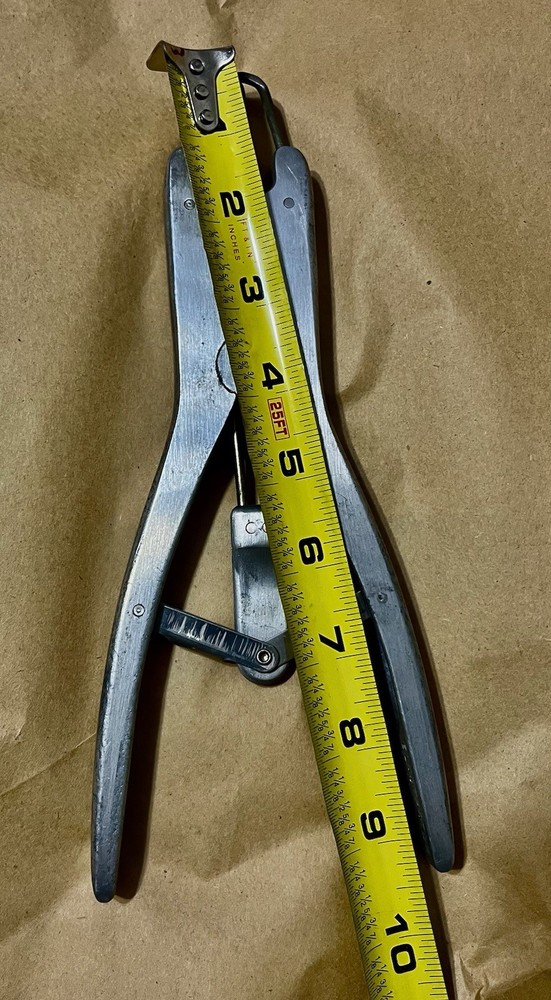 Vintage Elastrator Castration Docking Tool, original box, literature, antique