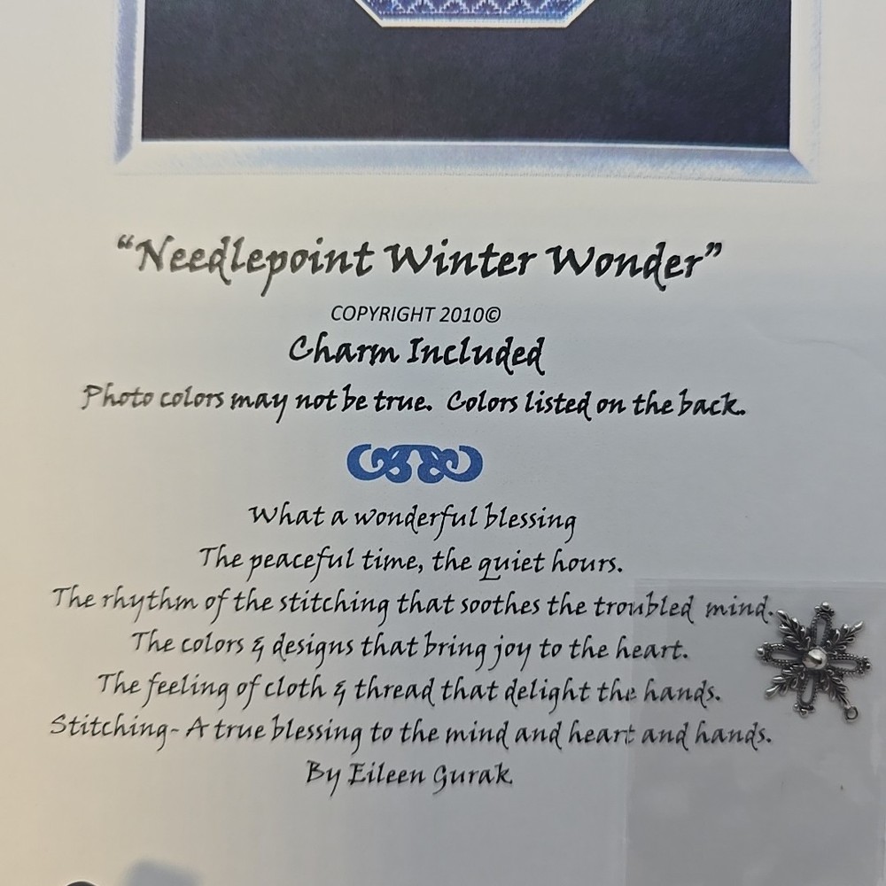 Handblessings Eileen Gurak Needlework Designs Winter Wonder Needlepoint Pattern