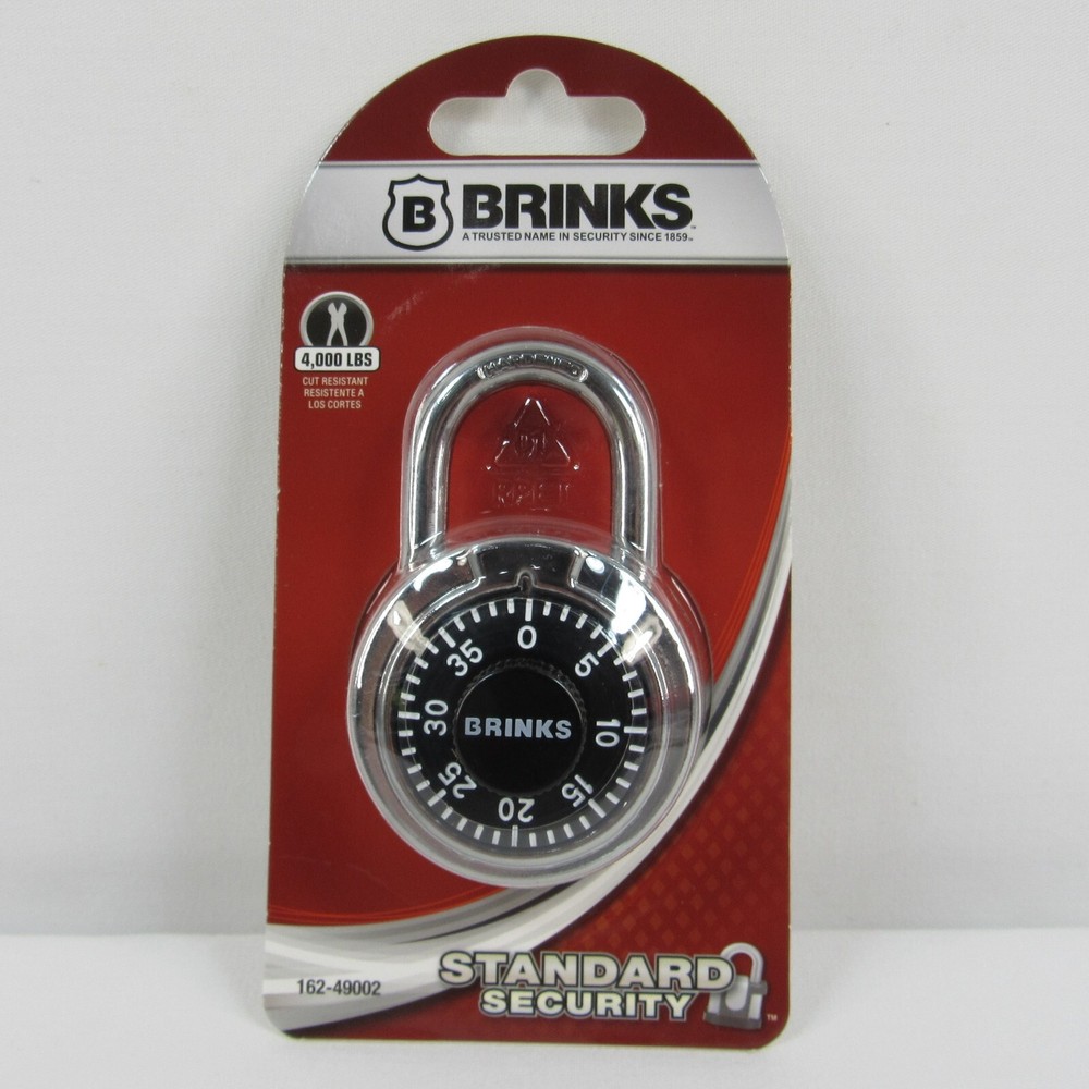 2- Brinks Padlock Standard Security 3 Dial Combination Lock #162-49002