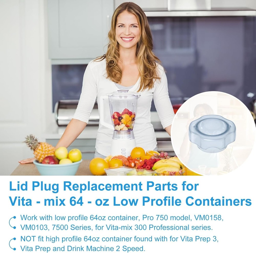 Vitamix 64oz Low Profile Replacement Lid Plug - Fits Pro750 & Pro300 Models
