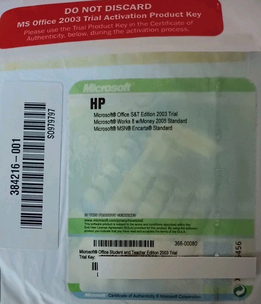 PC Software MICROSOFT Works 8 & MS Money Standard 2005