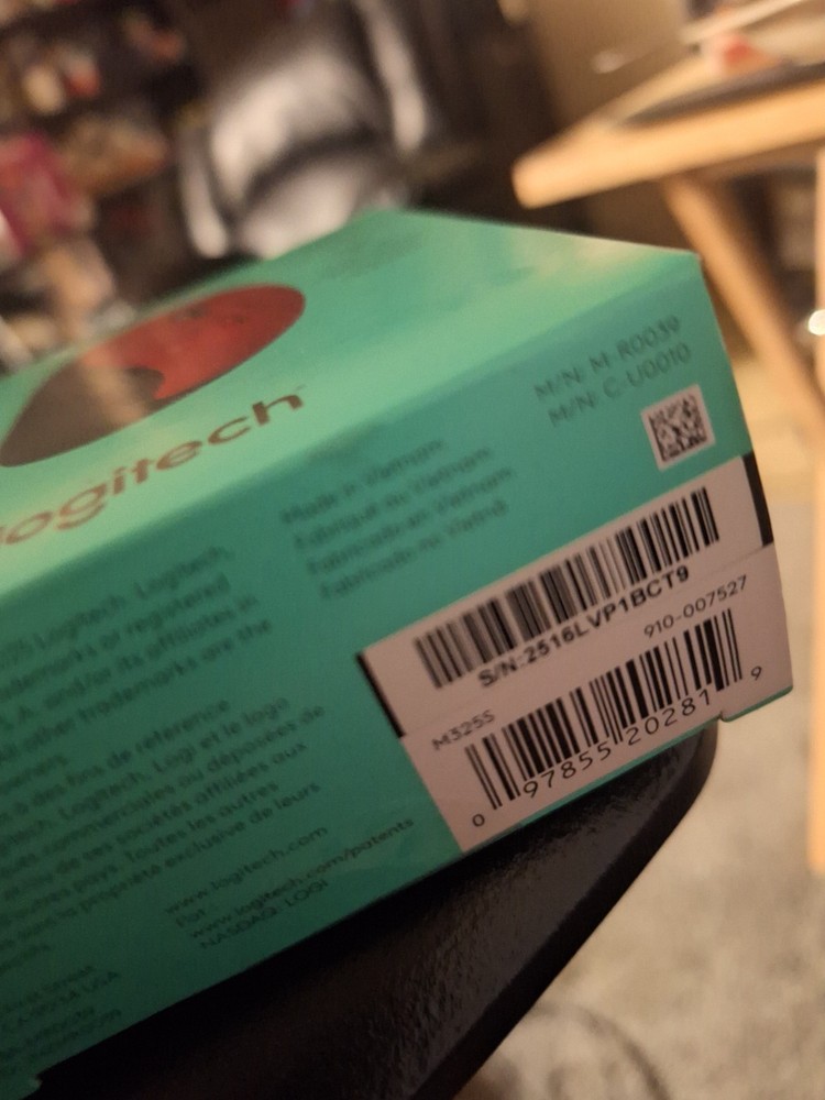 Logitech M325S Wireless USB Ambidextrous Mouse, SEALED, Red