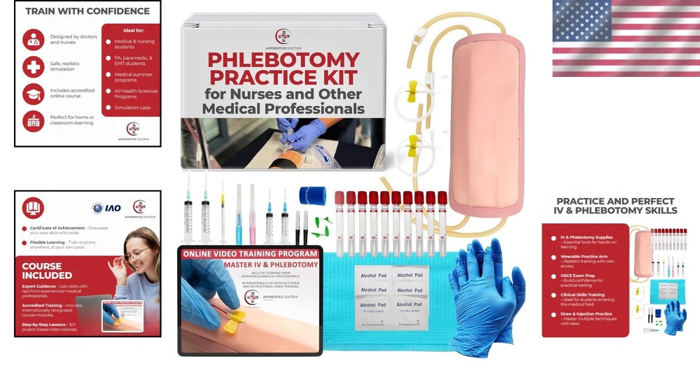 Advanced Venipuncture Practice Kit for Nurses - Master Skills - Online Training