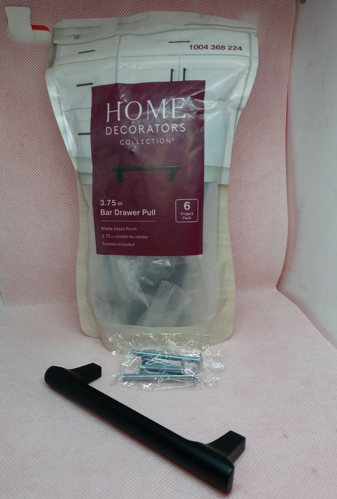 6 PACK Home Decorators Mate Black Bar Drawer Pull Cabinet Knobs 6XCAB096028WMB