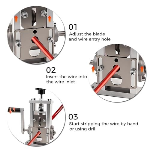 Wire Stripper Machine - Drill-Powered Copper Wire Peeler for 0.06"-1" Cable Recy