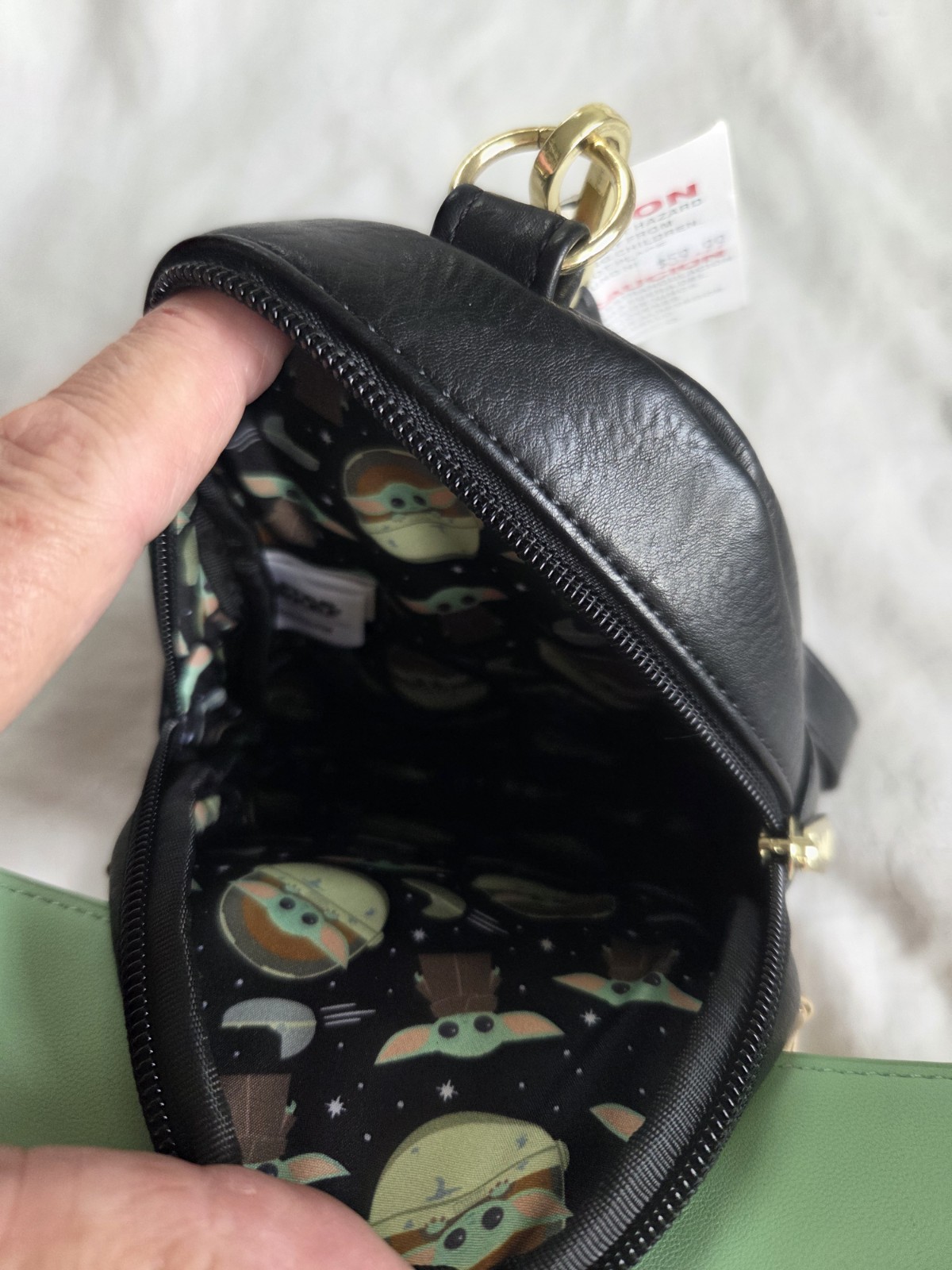 Disney Parks Loungefly Black Grogu Child Star Wars Backpack Wristlet Baby Yoda