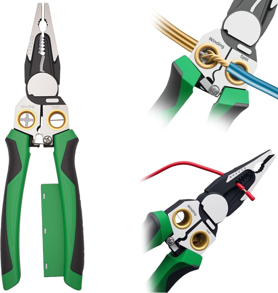 8 In 1 Wire Stripper with Voltage Tester, Compact Portable Electrician Multitool