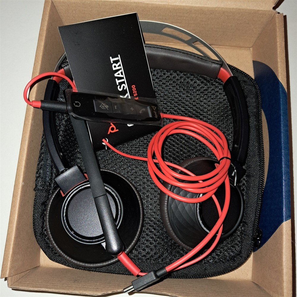 HP Poly Polycom Blackwire 5220 Stereo USB-C Headset 3.5mm Plug +USB-A Teams Zoom