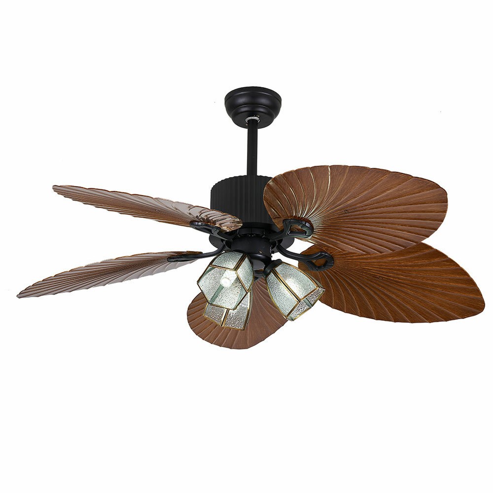 Classic 52" Tropical Ceiling Fan Light Indoor Reversible+ Remote Control 110V