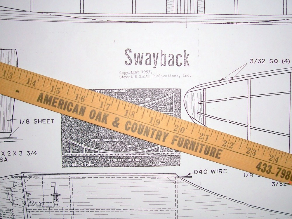 Air Trails SWAYBACK PLAN + CONSTRUCTION ARTICLE for 36" 1/2A FF Model Airplane