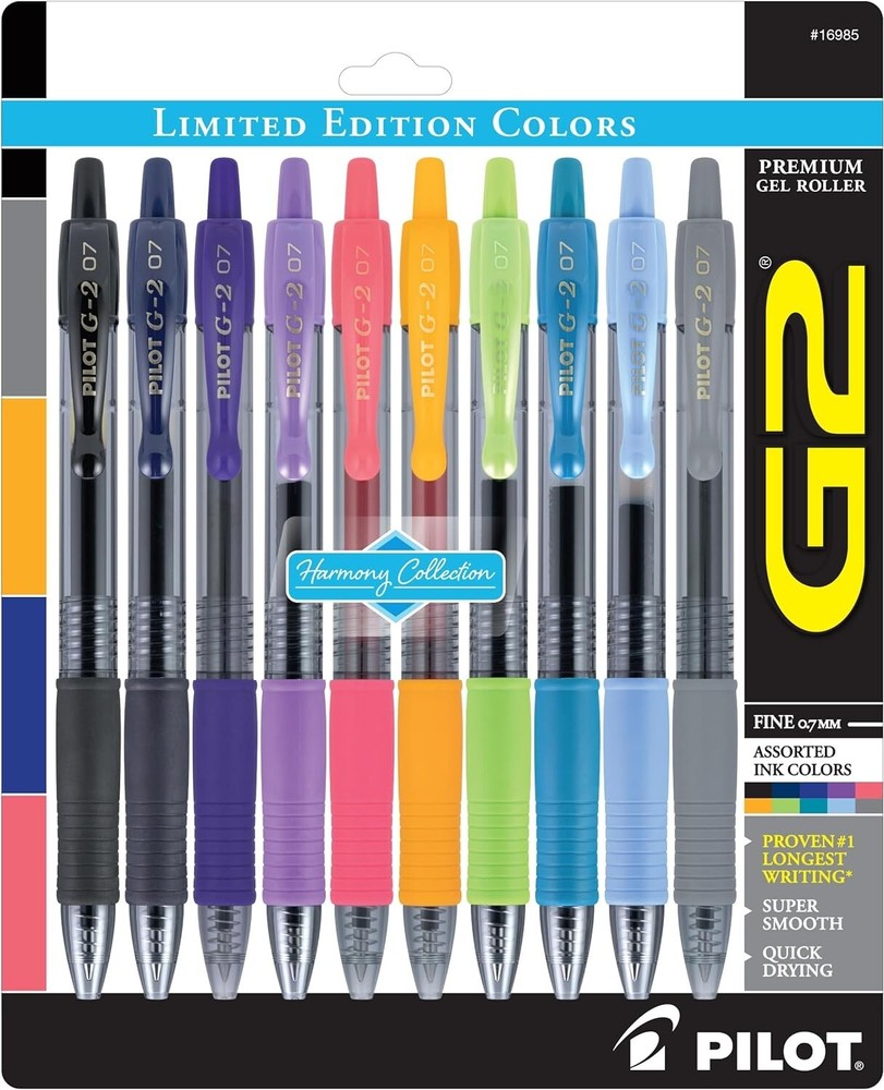 Pilot 16985 G-2 07 Limited Edition Harmony Ink Collection Assorted 10 Pack