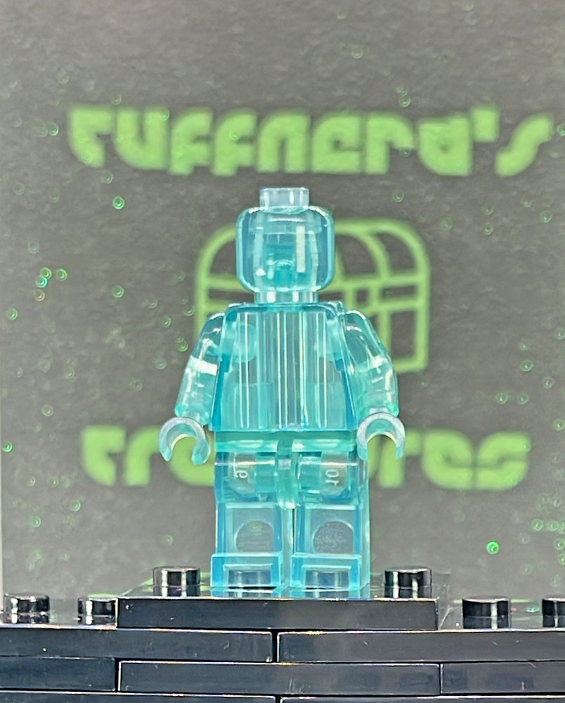 CUSTOM BLANK MOC TRANSPARENT LIGHT BLUE MINIFIG