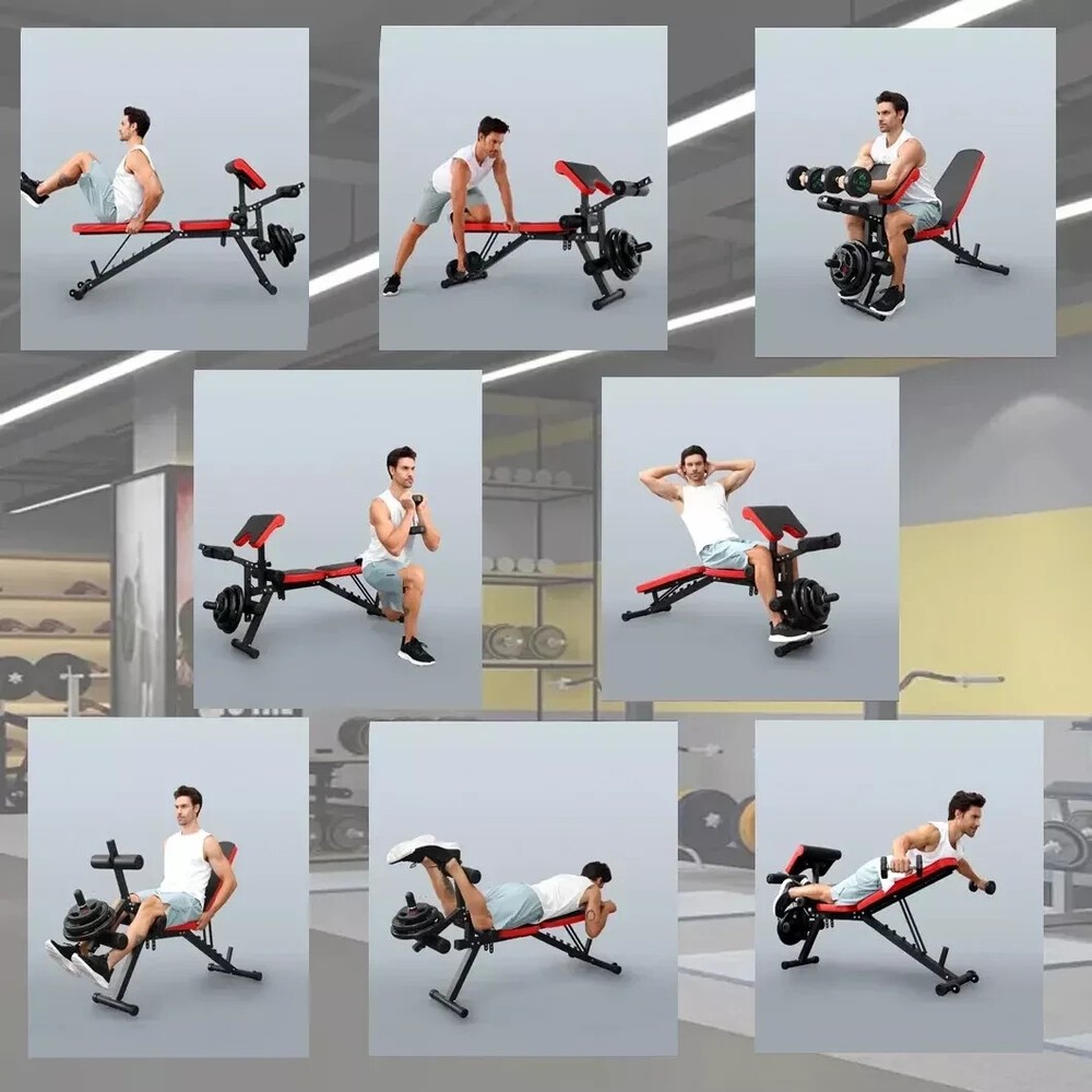 800 LBS Adjustable Foldable Exercise Weight Bench Workout Bench Gym With Wheels