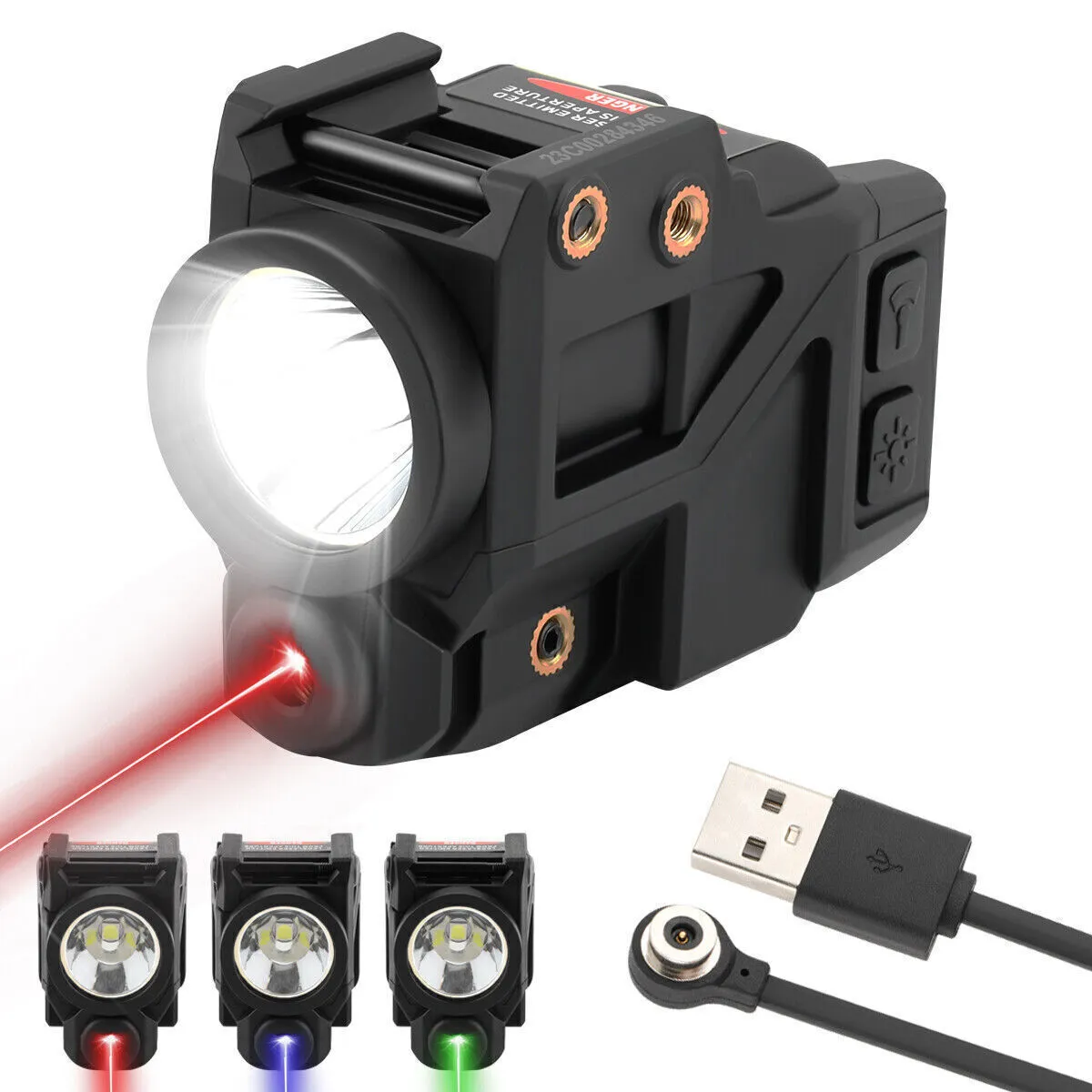 Green Red Blue Laser Sight 500lm Flashlight Combo For Glock 17 19 Taurus G2C G3C