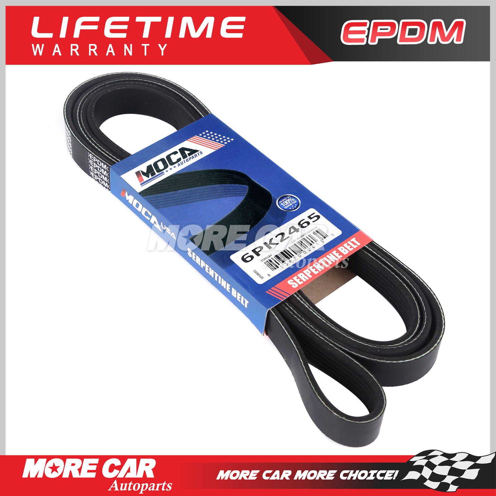 EPDM Serpentine Belt for Chevrolet C1500 C2500 K1500 K2500 Ford GMC Jeep 6PK2465