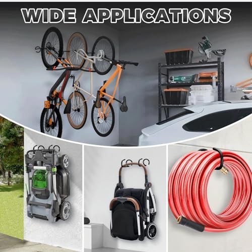 330LB Bike Rack Garage, 2 Pack Bike Wall Mount/Bike Ceiling X-Large Black