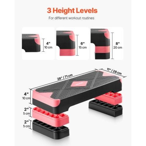 Aerobic Exercise Step Platform 28Inch Workout Aerobic Stepper Height