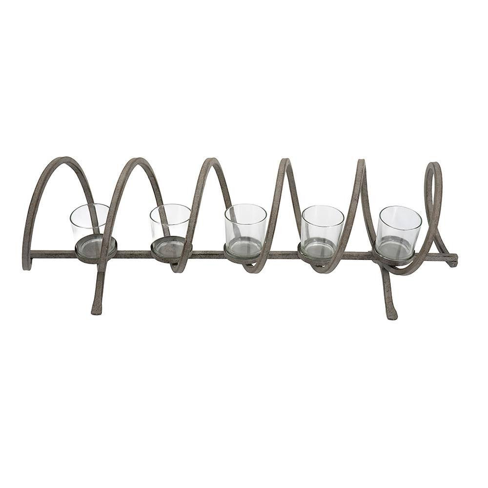 Gray Metal Candelabra (5-Pack)