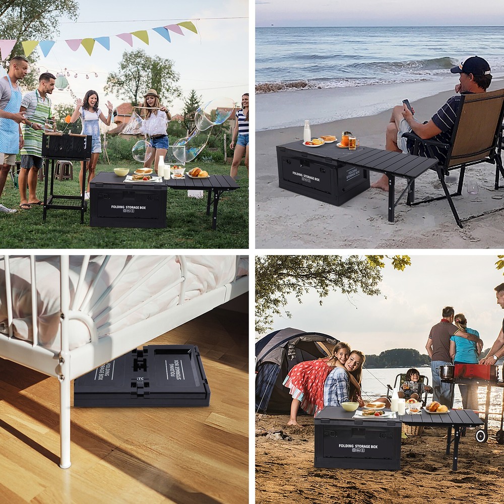 Storage Bin, Collapsible Boxes with Table Collapsible Storage Bins Folding Table