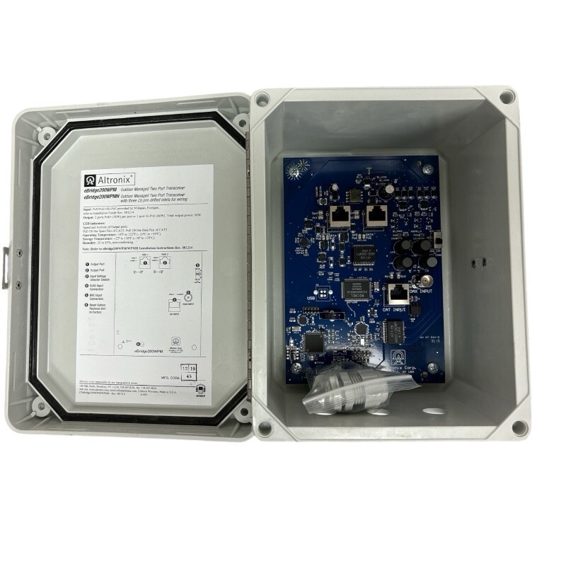 Altronix eBridge200WPM EoC or Long Range Ethernet 2 Port Transceiver