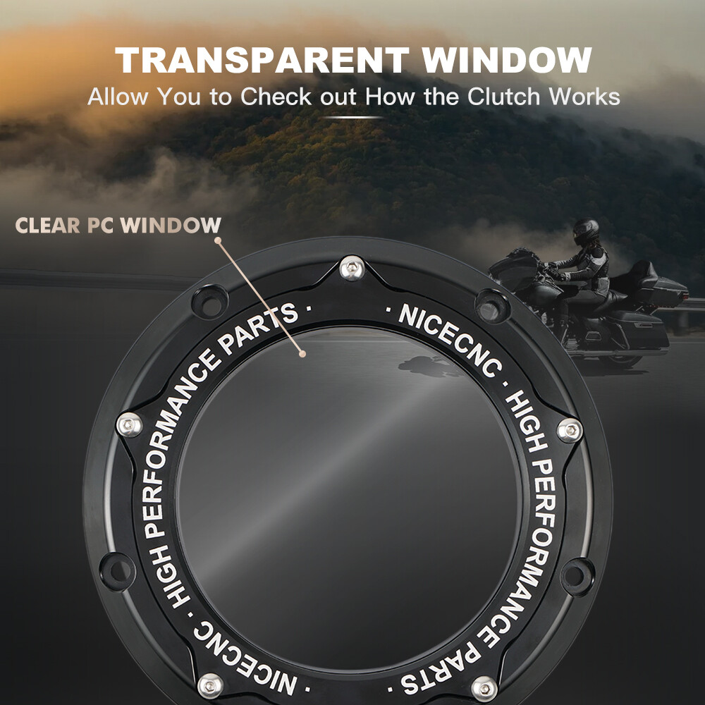 NICECNC Clear M8 Derby Cover For Harley Road King FLHR/Street Glide FLHX 16-22