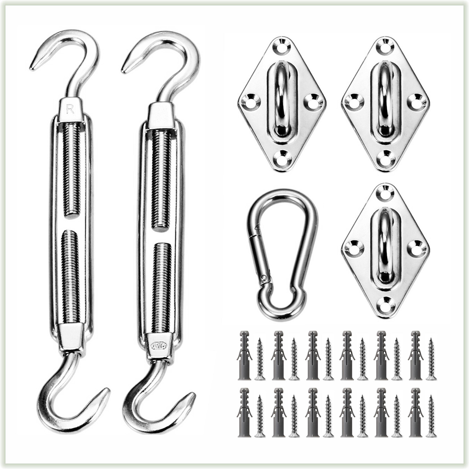 ColourTree Hardware Kit for Sun Shade Sail Triangle Rectangle Installation