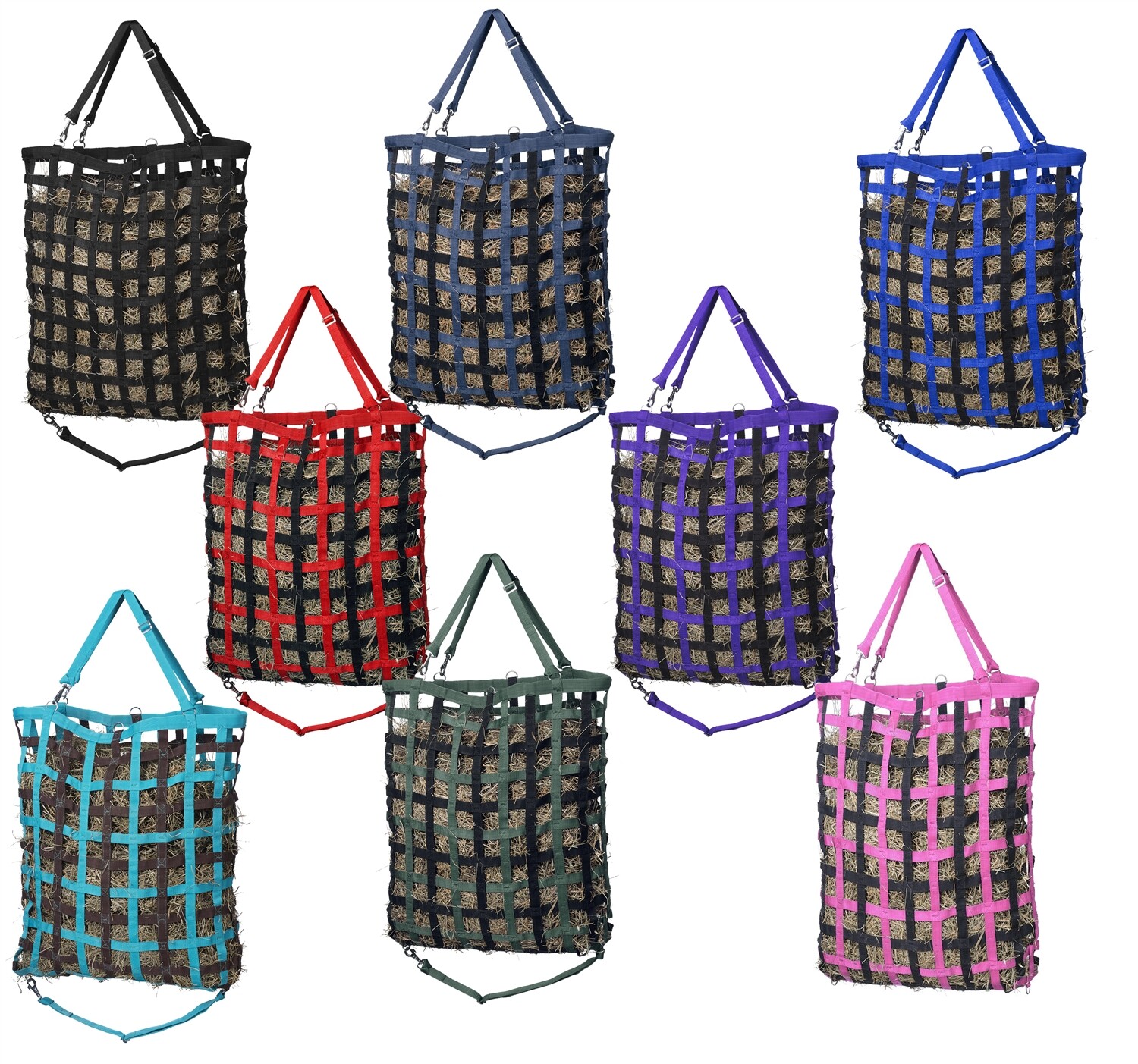 Slow Feeder Nylon Web Hay Feed Net - 2" x 2" Openings - 33" Long