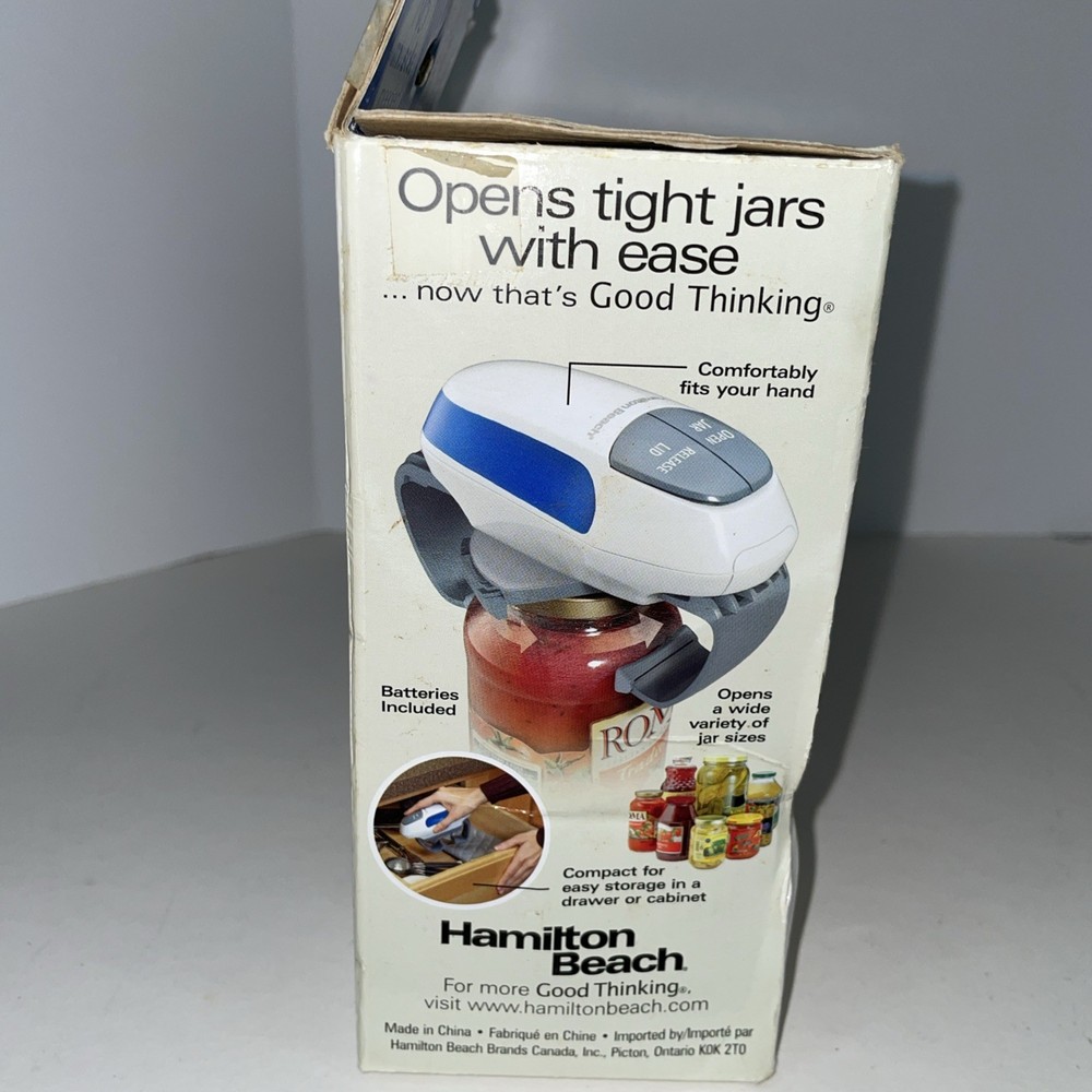 Hamilton Beach Open Ease Automatic Jar Opener 76801 In Box Requires Batteries