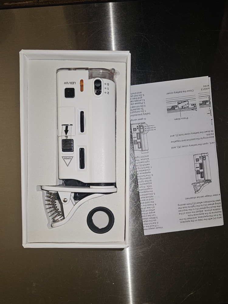 clip-on magnifier microscope for cell phones.