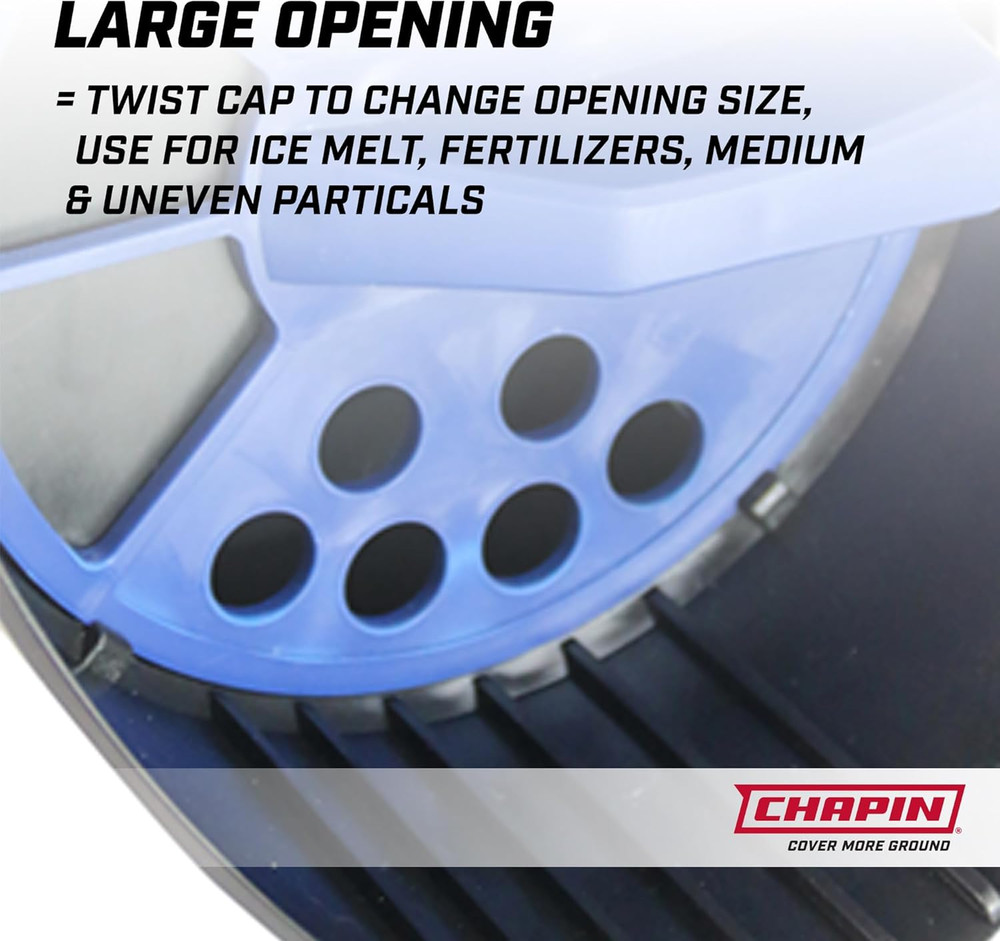 , Shaker Spreader for Turf Salt, Load Capacity 4 Lb, Max. Spread Width 3 Ft, Mod